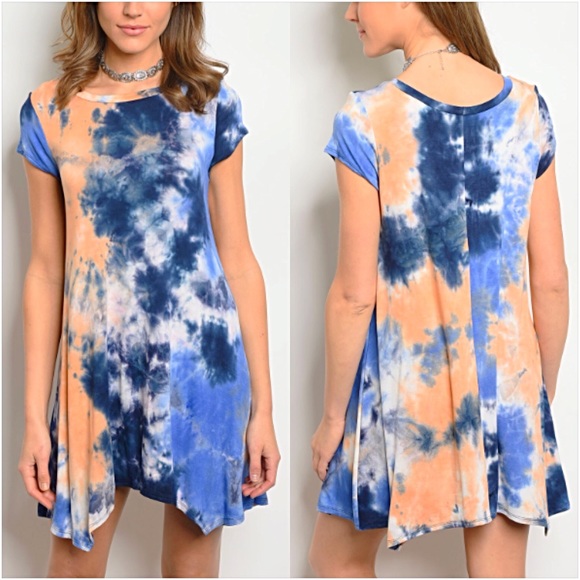 Flattering Flowy Tie Dye Tunic Dress SML - Picture 2 of 6